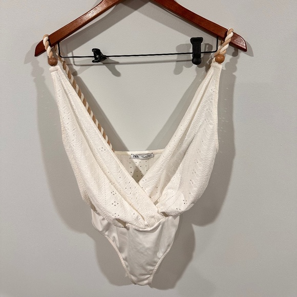 Zara Tops - Zara White Bodysuit